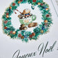 Handgemachte Aquarellkarte der frohen Weihnachten - Sammlung "les gourmandises de p'tit biscuit" Digitale Illustration
